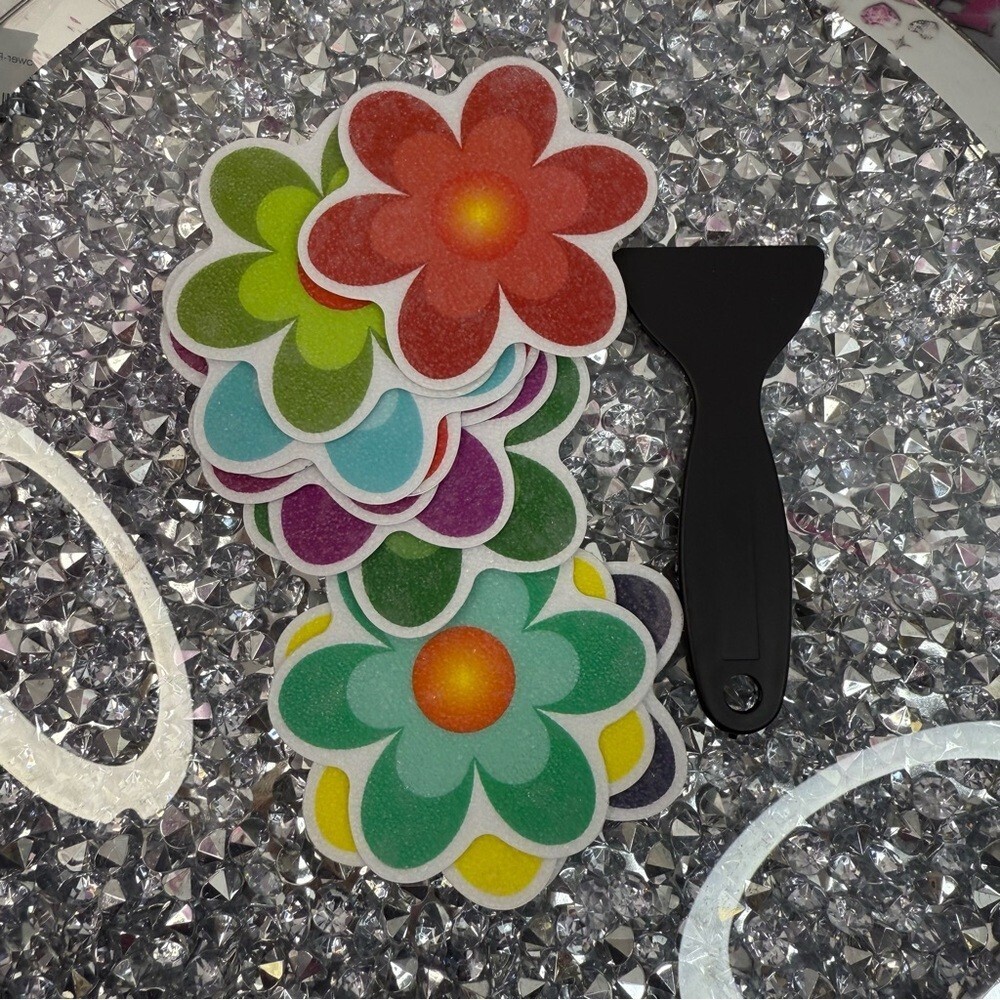 Colorful Flower stickers with tool to apply